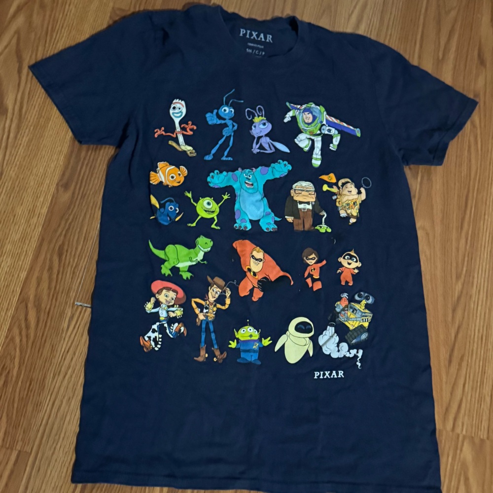 Pixar Women's Navy Blue Classic‎ Character T-Shirt SIze S Toy Story Monster INC